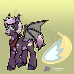 Size: 2000x2000 | Tagged: safe, artist:manticorpse, imported from derpibooru, oc, oc:fiasco fortune, bat pony, pony, bandana, bat wings, blonde hair, blonde mane, cutie mark, dirt, dirty, dirty hooves, fangs, green eyes, handkerchief, membranous wings, mud, muddy, muddy hooves, solo, wings