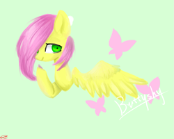 Size: 1181x944 | Tagged: safe, artist:湮浊湮于浊, imported from derpibooru, fluttershy, pegasus, pony, female, green background, mare, simple background, solo