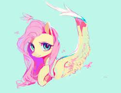 Size: 3224x2480 | Tagged: safe, artist:湮浊湮于浊, imported from derpibooru, fluttershy, pegasus, pony, female, green background, mare, simple background, solo