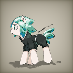 Size: 1280x1280 | Tagged: safe, artist:metaruscarlet, imported from derpibooru, crystal pony, earth pony, pony, anime, houseki no kuni, land of the lustrous, phos, phosphophyllite, solo