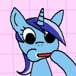 Size: 422x422 | Tagged: safe, artist:hyloaf, imported from derpibooru, minuette, pony, unicorn, brushing teeth, female, mare, toothbrush