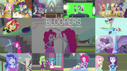 Size: 1974x1111 | Tagged: safe, edit, edited screencap, editor:quoterific, imported from derpibooru, screencap, applejack, dj pon-3, fleur-de-lis, fluttershy, indigo zap, pinkie pie, princess luna, principal abacus cinch, rainbow dash, rarity, sci-twi, spike, spike the regular dog, sugarcoat, sunset shimmer, twilight sparkle, velvet sky, vinyl scratch, dog, human, pegasus, pony, equestria girls, friendship games, blooper, female, friendship games bloopers, humane five, humane seven, humane six, mare, self paradox, self ponidox, vice principal luna