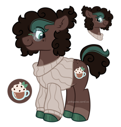 Size: 2050x2150 | Tagged: safe, artist:pink-pone, imported from derpibooru, oc, oc only, oc:mocha bean, earth pony, pony, clothes, earth pony oc, glasses, male, simple background, solo, stallion, sweater, transparent background