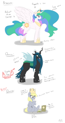 Size: 4000x7500 | Tagged: safe, artist:astrum, imported from derpibooru, derpy hooves, princess celestia, queen chrysalis, alicorn, changeling, changeling queen, pegasus, abstract background, bag, belly, belly button, burger, burger king, chubby, crown, cup, derp, digital art, drink, drinking, eating, ethereal mane, ethereal tail, food, full body, high res, jewelry, lidded eyes, long tongue, open mouth, profile, regalia, side view, sitting, smiling, spread wings, standing, straw, tail, text, tongue out, wings