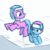 Size: 330x330 | Tagged: safe, artist:plunger, aloe, lotus blossom, earth pony, pony, animated, duo, female, gif, jumping, mare, perfect loop, siblings, sisters, spa twins, twins