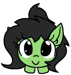 Size: 495x521 | Tagged: artist needed, source needed, safe, oc, oc only, oc:filly anon, earth pony, pony, animated, blinking, female, filly, gif, looking at you, looking up, looking up at you, simple background, solo, solo female, tail wag, transparent background