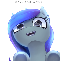 Size: 2800x2840 | Tagged: safe, artist:opal_radiance, imported from derpibooru, oc, oc only, oc:ember moon, pony, unicorn, horn, simple background, solo, unicorn oc, white background