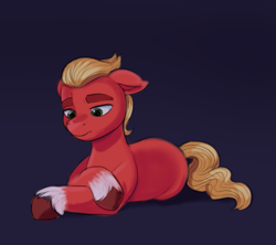 Size: 689x612 | Tagged: safe, artist:malarkey, imported from derpibooru, sprout cloverleaf, earth pony, pony, colored sketch, floppy ears, g5, male, sad, solo, stallion, unshorn fetlocks