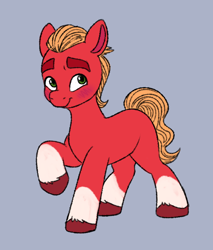 Size: 550x646 | Tagged: safe, artist:malarkey, imported from derpibooru, sprout cloverleaf, earth pony, pony, blushing, colored sketch, g5, male, raised hoof, shy, solo, stallion