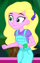 Size: 390x610 | Tagged: safe, imported from derpibooru, screencap, sandy cerise, human, equestria girls, equestria girls series, sunset's backstage pass!, spoiler:eqg series (season 2), background human, cropped, female, overall shorts, solo