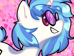 Size: 1600x1200 | Tagged: safe, artist:lynuscattips, imported from derpibooru, dj pon-3, vinyl scratch, pony, unicorn, cute, female, glasses, mare, profile, smiling, solo, vinylbetes