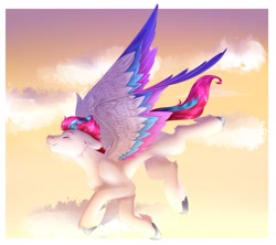 Size: 2550x2266 | Tagged: safe, artist:mantequiademani, imported from derpibooru, zipp storm, pegasus, pony, cloud, eyes closed, flying, g5, solo
