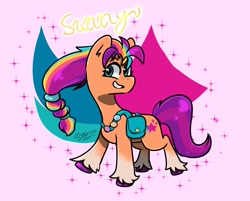 Size: 1352x1089 | Tagged: safe, artist:lynuscattips, imported from derpibooru, sunny starscout, earth pony, pony, female, g5, mare, signature, solo