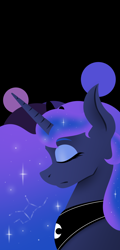 Size: 1200x2500 | Tagged: safe, artist:oldman, imported from derpibooru, princess luna, alicorn, pony, black background, minimalist, simple background, solo