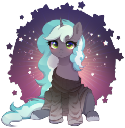 Size: 2074x2120 | Tagged: safe, alternate version, artist:avrameow, imported from derpibooru, part of a set, oc, oc only, pony, unicorn, alternate character, clothes, commission, horn, oversized clothes, simple background, solo, sweater, transparent background, unicorn oc, ych result