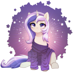 Size: 2158x2112 | Tagged: safe, alternate version, artist:avrameow, imported from derpibooru, part of a set, oc, oc only, pony, unicorn, alternate character, clothes, commission, horn, oversized clothes, simple background, solo, sweater, transparent background, unicorn oc, ych result