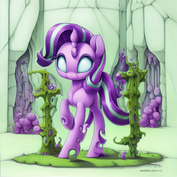 Size: 1024x1024 | Tagged: safe, imported from derpibooru, starlight glimmer, changeling, ai content, ai generated, changelingified, generator:pony diffusion v4, generator:stable diffusion, prompter:siber, solo, species swap