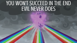 Size: 1920x1080 | Tagged: safe, edit, edited screencap, editor:quoterific, imported from derpibooru, screencap, twilight sparkle, alicorn, the ending of the end, doctor who, eyes closed, rainbow of harmony, rainbow of light, solo, twilight sparkle (alicorn)