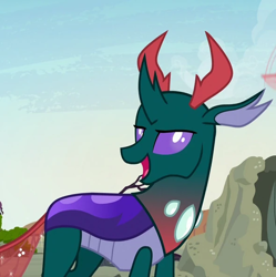 Size: 590x592 | Tagged: safe, edit, edited screencap, imported from derpibooru, screencap, pharynx, changedling, changeling, to change a changeling, cropped, prince pharynx, solo