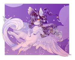 Size: 2256x1812 | Tagged: safe, artist:keltonia, imported from derpibooru, oc, pegasus, pony, female, hat, mare, pegasus oc, solo, witch hat