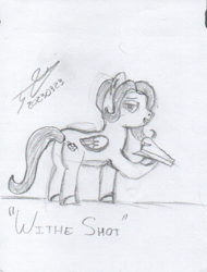 Size: 620x815 | Tagged: safe, artist:alejandrogmj, imported from derpibooru, oc, oc only, oc:snedrir, pegasus, pony, butt, female, hat, mare, monochrome, pegasus oc, plot, sketch, solo, traditional art