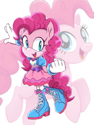 Size: 774x1032 | Tagged: safe, artist:kanayanga, imported from derpibooru, part of a set, pinkie pie, anthro, earth pony, bracelet, happy, jewelry, looking at you, mobian, open mouth, sonic the hedgehog (series), sonicified