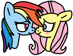 Size: 1040x800 | Tagged: safe, artist:jadeharmony, imported from derpibooru, fluttershy, rainbow dash, pegasus, pony, blushing, boop, bust, female, flutterdash, lesbian, mare, noseboop, shipping, simple background, transparent background