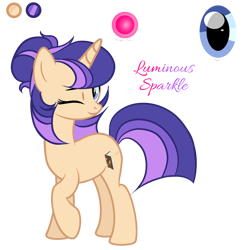 Size: 2048x2048 | Tagged: safe, artist:harmonyvitality-yt, imported from derpibooru, oc, oc only, pony, unicorn, base used, female, horn, mare, offspring, one eye closed, parent:flash sentry, parent:twilight sparkle, parents:flashlight, raised hoof, simple background, smiling, solo, transparent background, unicorn oc, wink