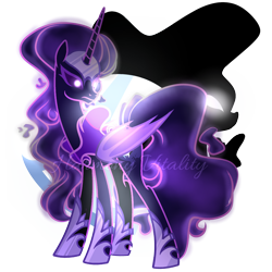 Size: 2048x2048 | Tagged: safe, artist:harmonyvitality-yt, imported from derpibooru, oc, oc only, alicorn, pony, alicorn oc, base used, glowing, glowing eyes, hoof shoes, horn, offspring, parent:pony of shadows, parent:tantabus, simple background, solo, transparent background, wings