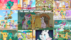 Size: 1956x1100 | Tagged: safe, edit, edited screencap, editor:quoterific, imported from derpibooru, screencap, hitch trailblazer, queen haven, zipp storm, earth pony, pegasus, pony, rabbit, spoiler:g5, spoiler:my little pony: tell your tale, spoiler:tyts01e48, animal, cloudpuff, crying, dazzle feather, eggmund bunny, female, g5, guardsmare, luminous dazzle, male, mare, my little pony: tell your tale, pegasus royal guard, royal guard, skye silver, sparky sparkeroni, stallion, the hunt for eggmund bunny, zoom zephyrwing