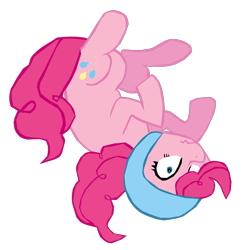 Size: 1280x1284 | Tagged: safe, artist:benpictures1, imported from ponybooru, pinkie pie, earth pony, my little pony: the movie, cute, diapinkes, female, helmet, inkscape, mare, simple background, solo, transparent background, upside down, vector, wavy mouth