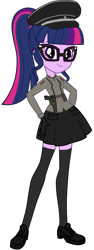 Size: 1536x4096 | Tagged: safe, artist:edy_january, edit, imported from derpibooru, vector edit, sci-twi, twilight sparkle, human, equestria girls, base used, call of duty, call of duty zombies, clothes, doctor, edward richtofen, german, german twilight, glasses, group 935, gun, handgun, hat, long socks, medic, military, military uniform, miniskirt, pistol, science, simple background, skirt, socks, soldier, thigh highs, thigh socks, transparent background, ultimis, uniform, updated, vector, vector used, walther p38, weapon, wehrmacht, world war ii