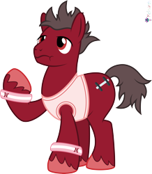 Size: 4000x4592 | Tagged: safe, artist:melisareb, imported from derpibooru, part of a set, earth pony, pony, .svg available, absurd resolution, alphabet lore, clothes, crossover, m, male, raised hoof, shirt, simple background, sleeveless, sleeveless shirt, solo, species swap, stallion, transparent background, unshorn fetlocks, vector, wavy mouth, wristband