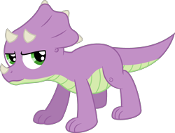 Size: 3046x2307 | Tagged: safe, artist:peternators, imported from derpibooru, spike, dinosaur, triceratops, dinosaurified, horn, male, simple background, solo, species swap, transparent background