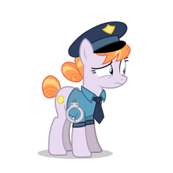Size: 5500x5500 | Tagged: safe, alternate version, artist:gypsykumquat, imported from derpibooru, copper top, earth pony, pony, the gift of the maud pie, .svg available, absurd resolution, clothes, cuffs, female, hat, inkscape, mare, necktie, police, police hat, police officer, police pony, police uniform, show accurate, simple background, solo, transparent background, vector