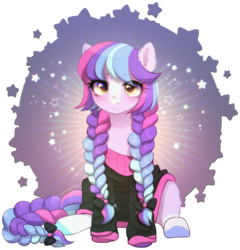 Size: 2024x2112 | Tagged: safe, alternate version, artist:avrameow, imported from derpibooru, part of a set, oc, oc only, earth pony, pony, alternate character, clothes, commission, earth pony oc, oversized clothes, simple background, solo, sweater, transparent background, ych result