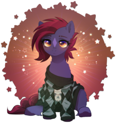 Size: 1988x2112 | Tagged: safe, alternate version, artist:avrameow, imported from derpibooru, part of a set, oc, oc only, earth pony, pony, alternate character, clothes, coat markings, commission, ear fluff, earth pony oc, facial markings, oversized clothes, simple background, solo, star (coat marking), sweater, transparent background, ych result