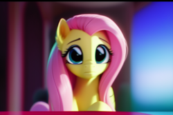 Size: 768x512 | Tagged: safe, imported from derpibooru, fluttershy, pony, ai content, ai generated, big eyes, blurry background, cute, detailed, eyes open, fur, generator:stable diffusion, looking at you, night, realistic, solo, stars