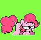 Size: 84x83 | Tagged: safe, artist:gravity1037, imported from derpibooru, pinkie pie, animated, crouching, green background, pixel art, pizza tower, simple background, solo, sprite