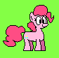 Size: 84x83 | Tagged: safe, artist:gravity1037, imported from derpibooru, pinkie pie, animated, dancing, green background, pixel art, pizza tower, simple background, solo, sprite