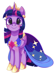 Size: 1425x1863 | Tagged: safe, artist:moonseeker, imported from derpibooru, twilight sparkle, alicorn, pony, blushing, clothes, crown, cute, dress, eyebrows, eyebrows visible through hair, female, hoof shoes, horn, jewelry, looking at you, mare, regalia, simple background, smiling, smiling at you, solo, transparent background, twiabetes, twilight sparkle (alicorn), wings