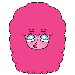 Size: 1280x1280 | Tagged: safe, artist:pixelponk, imported from twibooru, pinkie pie, human, beanbrows, eyebrows, eyebrows up, eyebrows visible through hair, female, head, head only, humanized, image, pixel art, png, solo, solo female