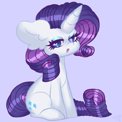 Size: 1280x1280 | Tagged: safe, artist:ladylullabystar, imported from derpibooru, rarity, pony, unicorn, cute, ear fluff, female, heart, heart eyes, high res, looking at you, mare, open mouth, raribetes, signature, simple background, sitting, solo, wingding eyes