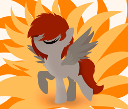 Size: 3229x2763 | Tagged: safe, artist:fededash, imported from derpibooru, oc, oc only, oc:light dash, pegasus, pony, cute, eyes closed, female, ocbetes, pegasus oc, simple background, solo, wings