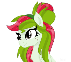 Size: 1876x1644 | Tagged: safe, artist:sjart117, imported from derpibooru, oc, oc only, oc:watermelana, pegasus, pony, bust, chest fluff, ear fluff, female, freckles, mare, pegasus oc, portrait, simple background, smiling, solo, transparent background