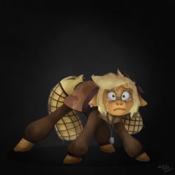 Size: 1440x1440 | Tagged: safe, artist:falloutfurret, imported from derpibooru, applejack, earth pony, alternate hairstyle, alternate timeline, applecalypsejack, clothes, crying, crystal war timeline, female, solo