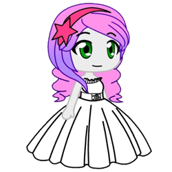 Size: 768x768 | Tagged: safe, editor:isaacayele, imported from derpibooru, sweetie belle, human, equestria girls, beautiful, clothes, dress, gacha life, pretty, simple background, solo, transparent background, wedding dress, white dress
