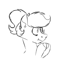 Size: 900x900 | Tagged: safe, artist:fuckomcfuck, imported from derpibooru, oc, oc:doodles, pegasus, pony, hooves together, simple background, sketch, solo, white background