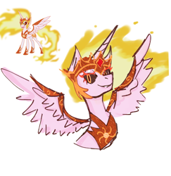 Size: 1518x1564 | Tagged: safe, artist:dod_reallycreamy, imported from derpibooru, daybreaker, alicorn, pony, simple background, solo, white background