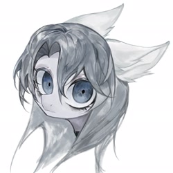 Size: 2048x2048 | Tagged: safe, artist:gq40415378, imported from derpibooru, oc, oc only, earth pony, pony, female, mare, simple background, solo, thousand yard stare, white background